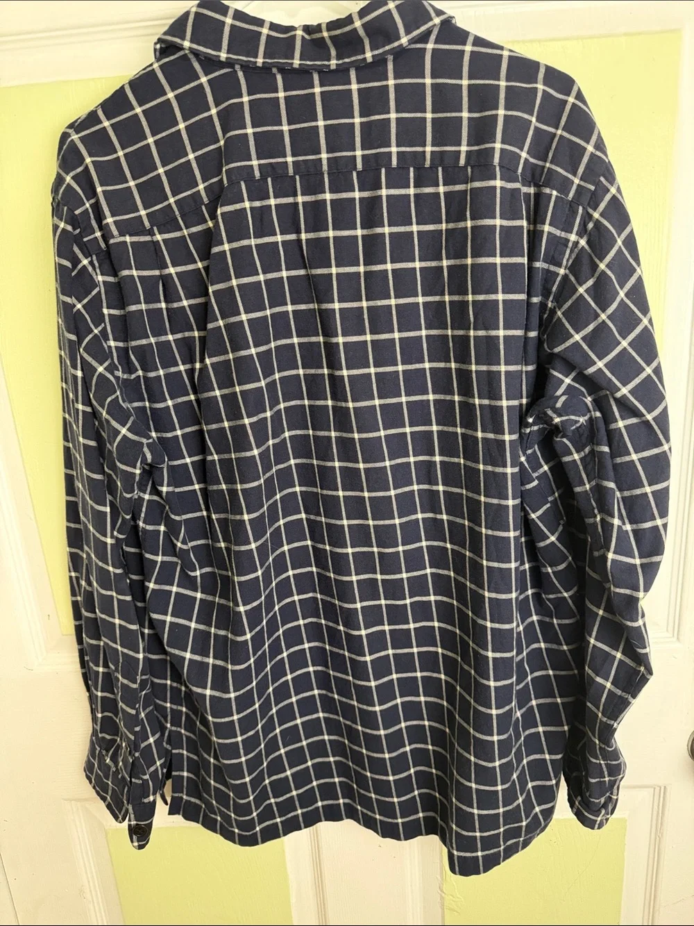 Polo by Ralph Lauren Navy and White Windowpane Flannel Shirt